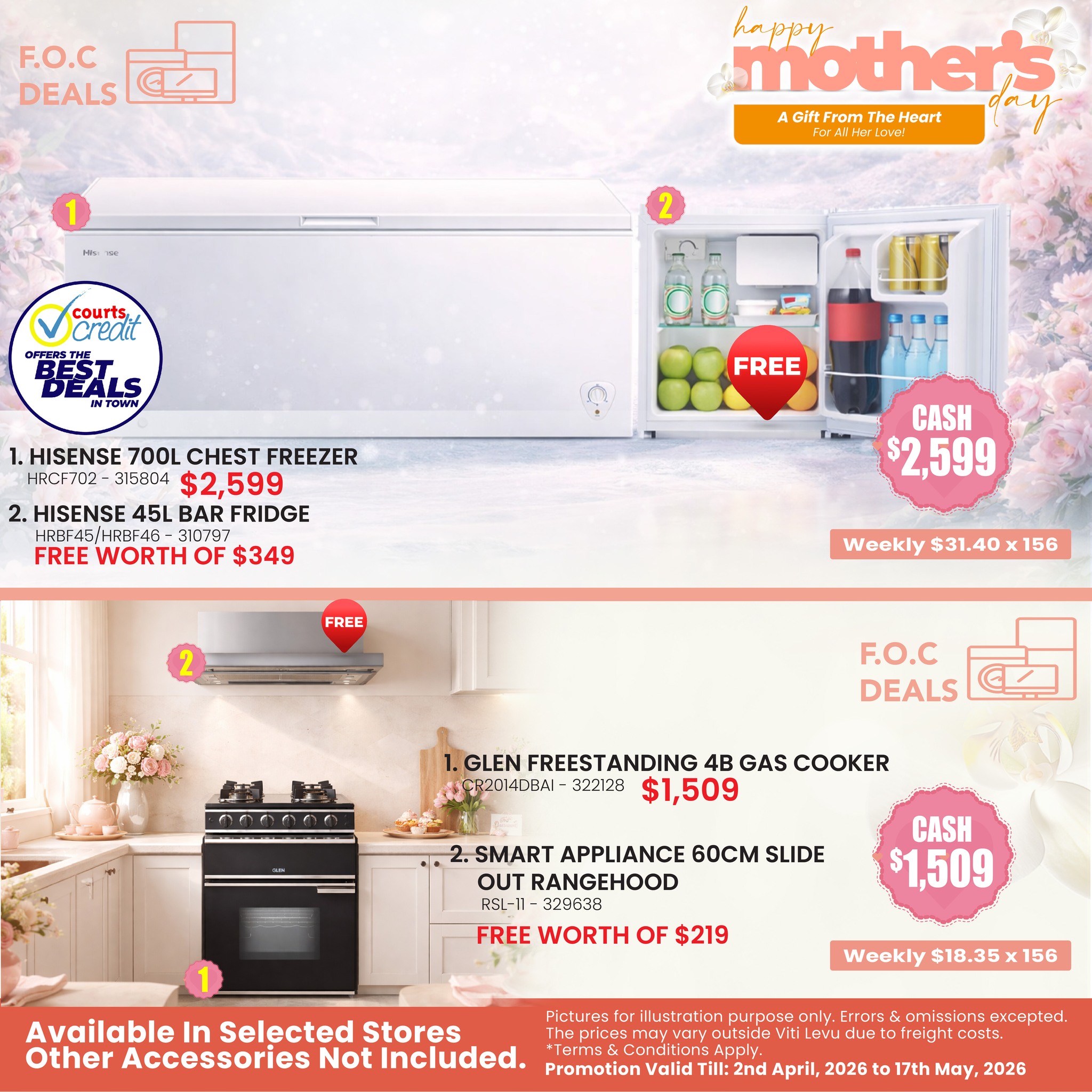 Mum deserves the best 💐 Grab this Hisense freezer & get a FREE bar fridge—perfect for every home! 💖 Limited time deal!