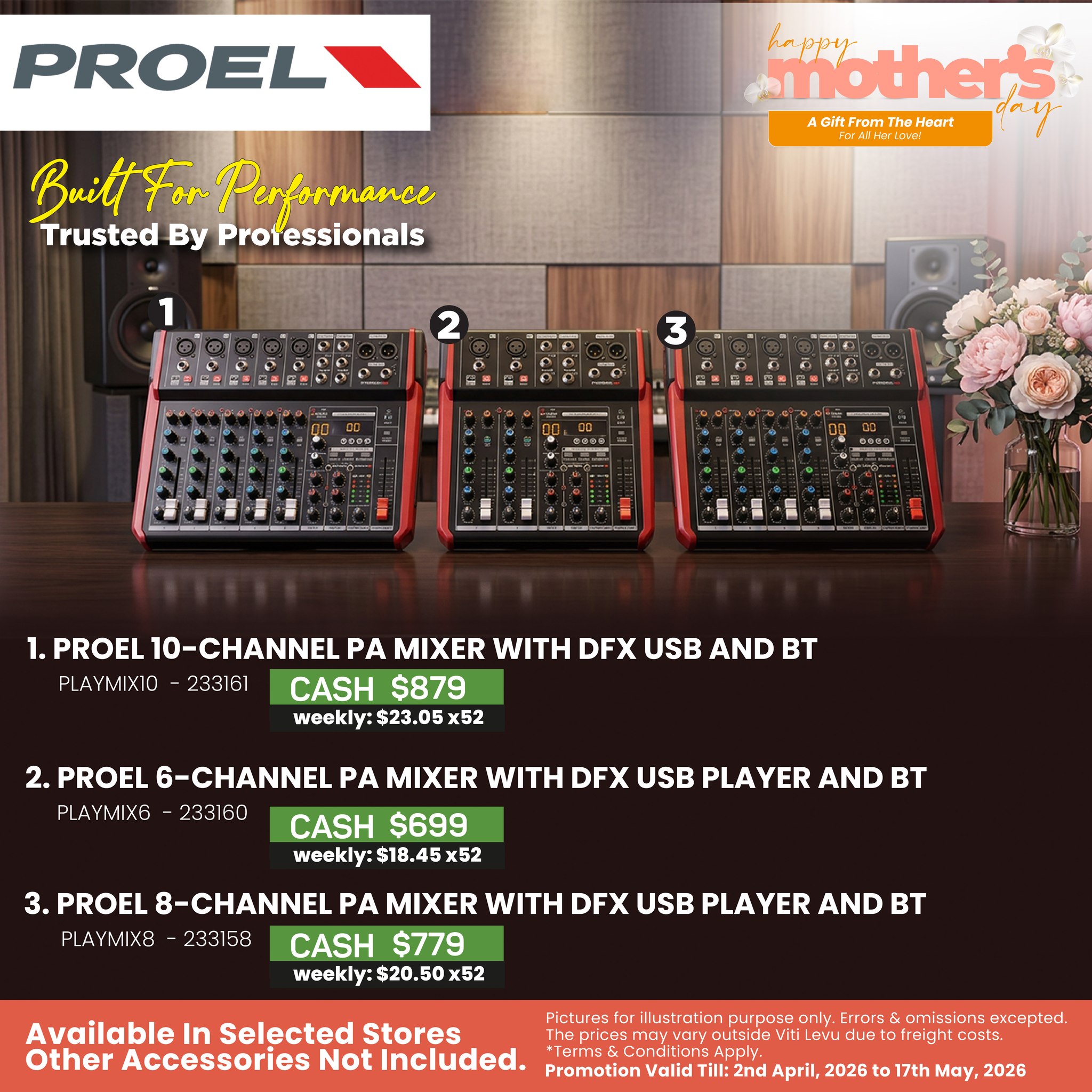 Power your sound with PROEL mixers 🎶 Built for performance, trusted by pros—perfect gift this Mother’s Day 💐