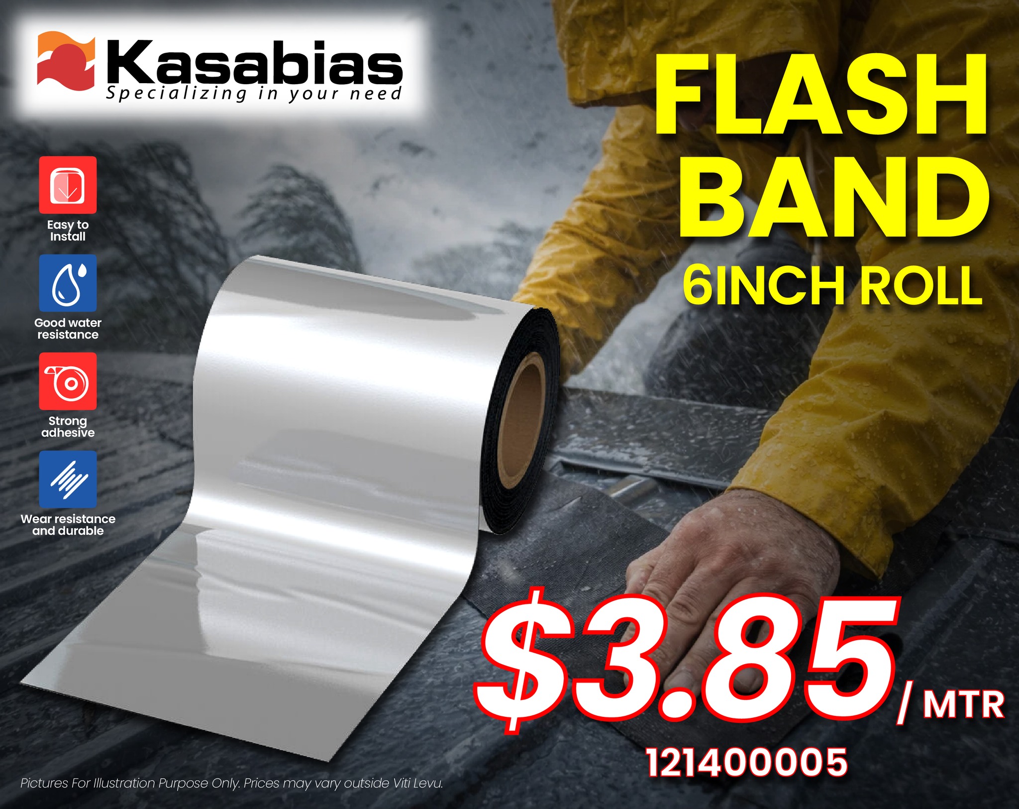 Flash Band 6 Inch Roll
