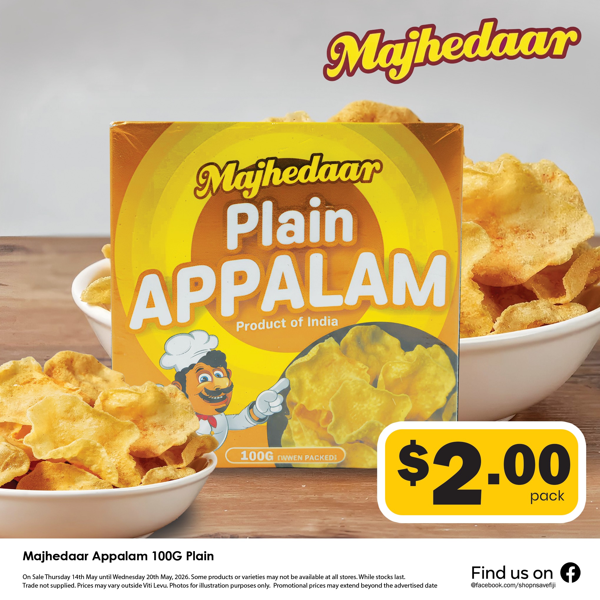 Majhedaar Appalam 100G Plain