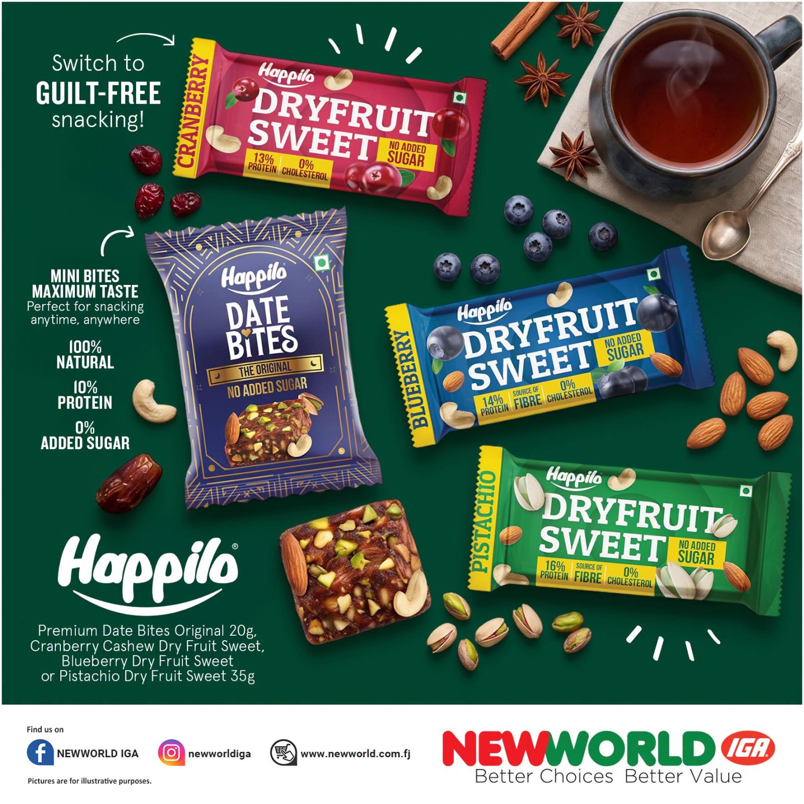 Happilo Premium Date Bites & Dry Fruit Sweets