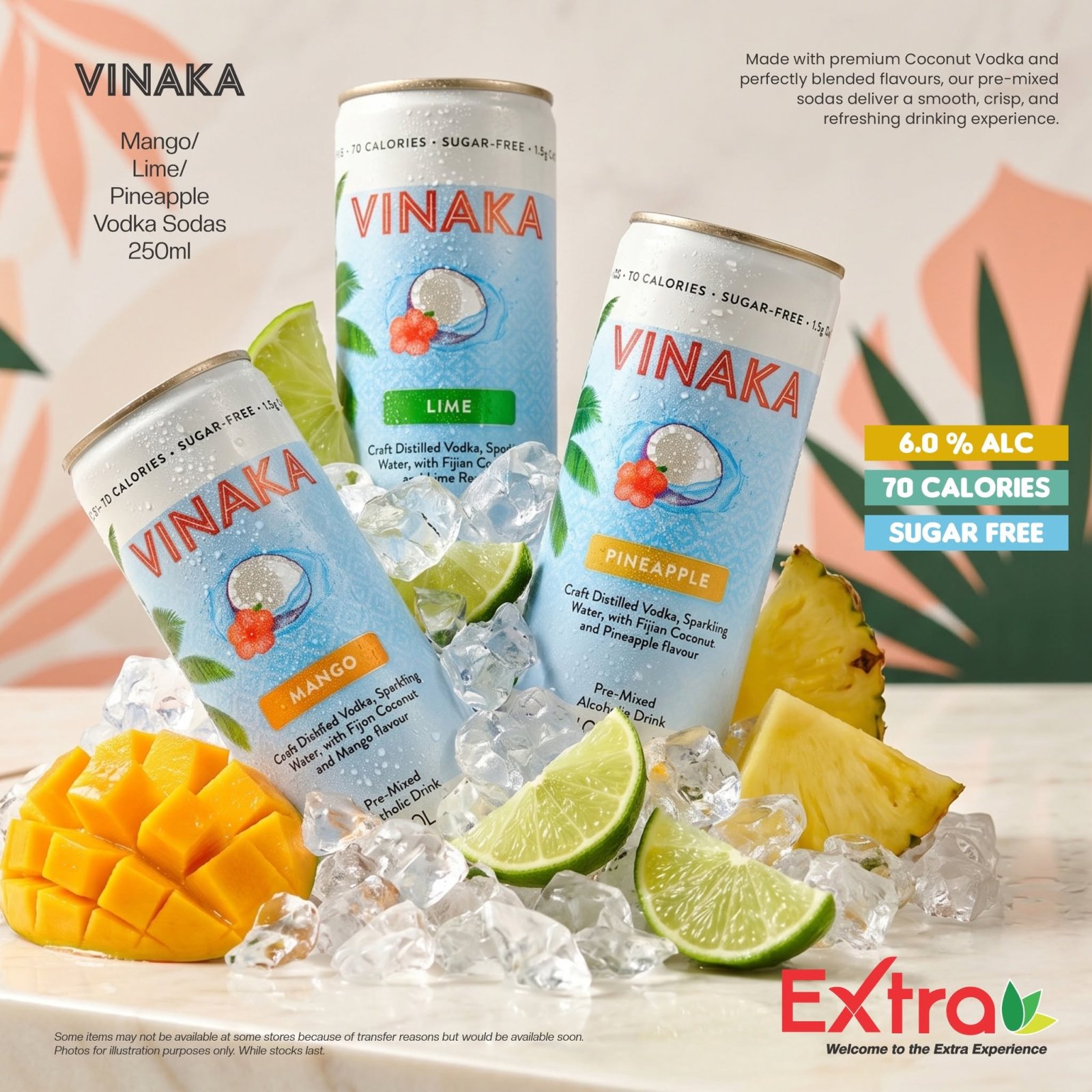 VINAKA Mango/Lime/Pineapple Vodka Sodas