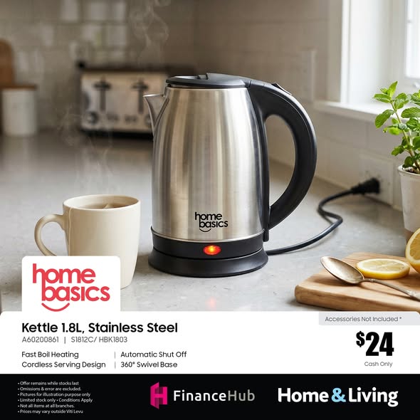 Kettle 1.8L, Stainless Steel