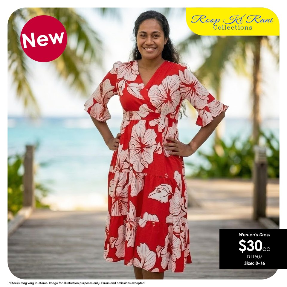Women's Dress - Red Floral Print