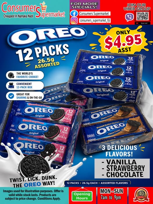 Oreo 12 Packs Assorted - $4.95