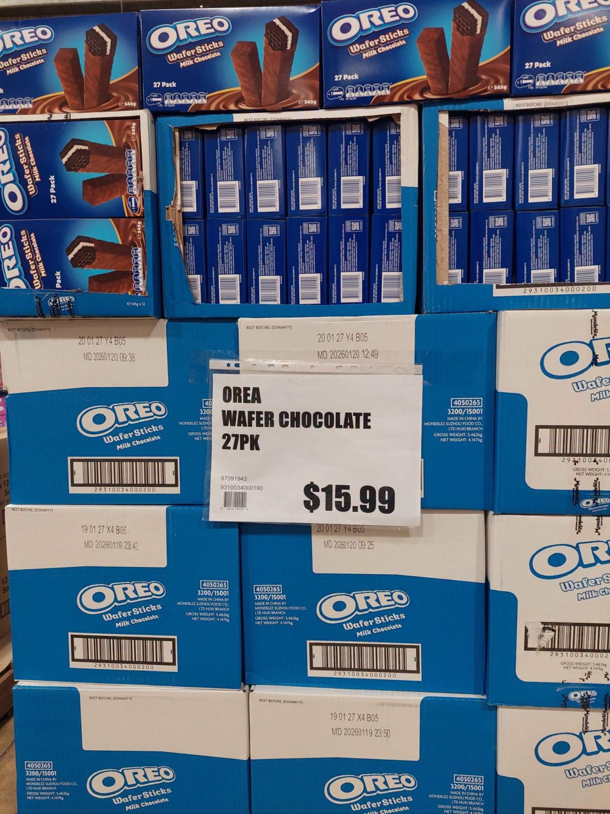 OREO Wafer Sticks Milk Chocolate 27pk