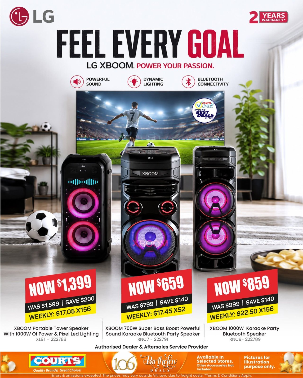 LG XBOOM Speakers - Feel Every Goal