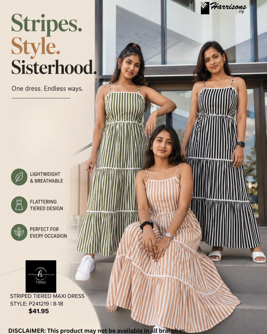 Striped Tiered Maxi Dress