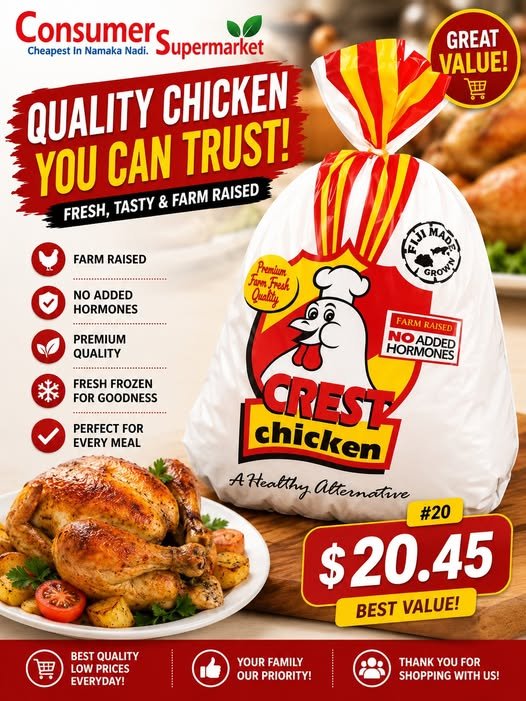 Crest Chicken – Farm Raised, No Added Hormones