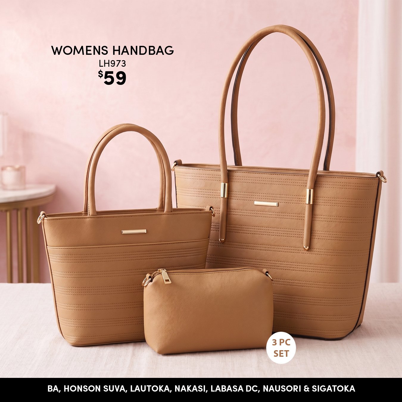 Womens Handbag LH973 3-Piece Set