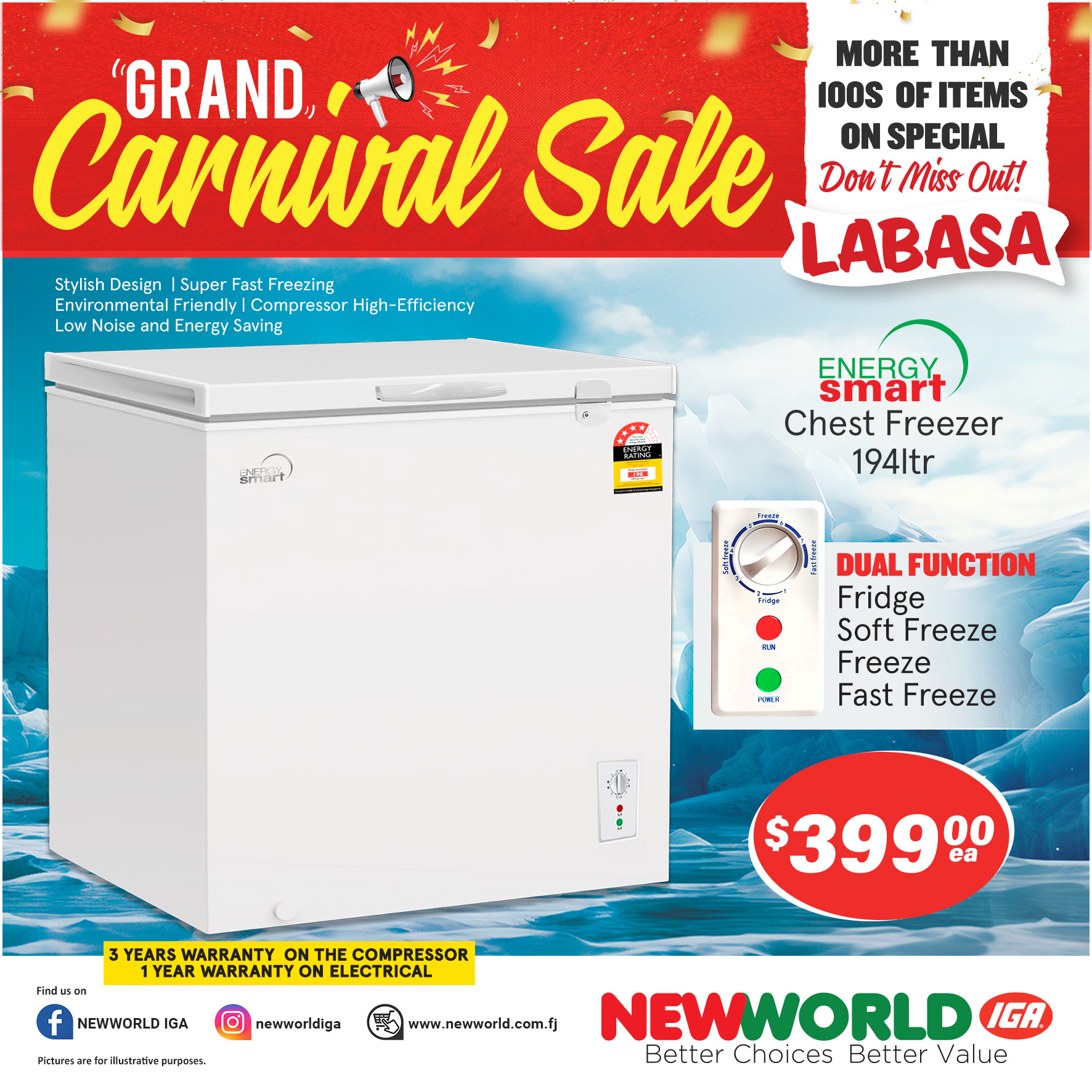 Grand Carnival Sale - Energy Smart Chest Freezer