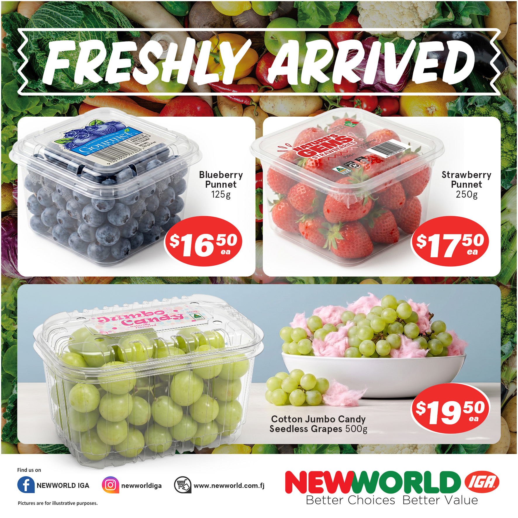 Freshly Arrived Berries & Grapes