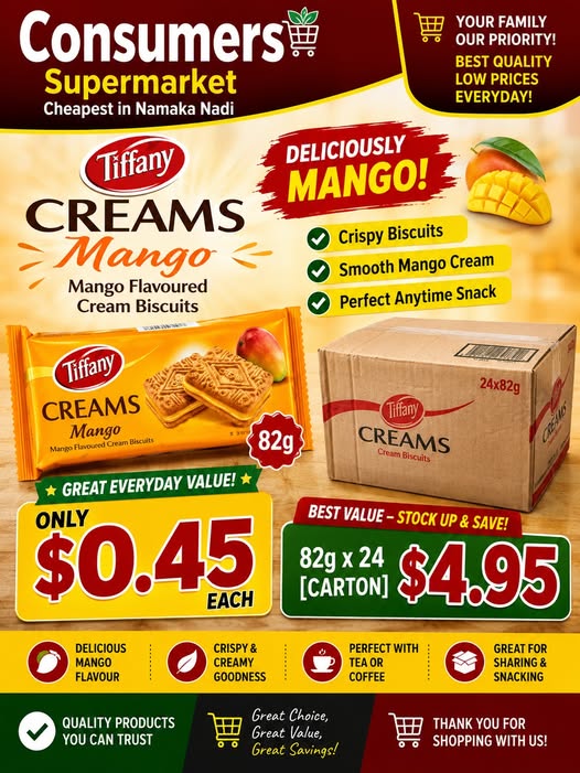 Tiffany Creams Mango Biscuits