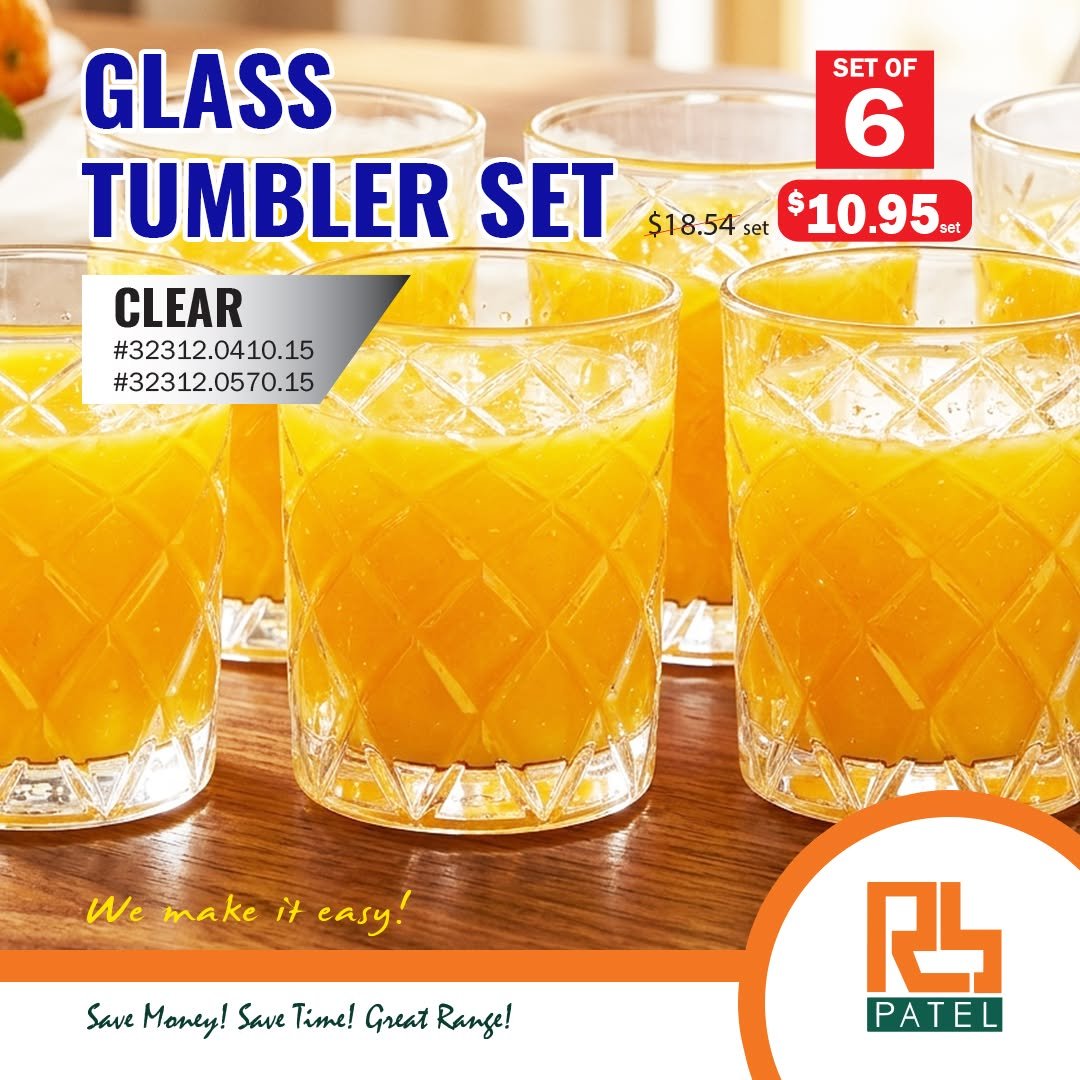 Glass Tumbler Set of 6
