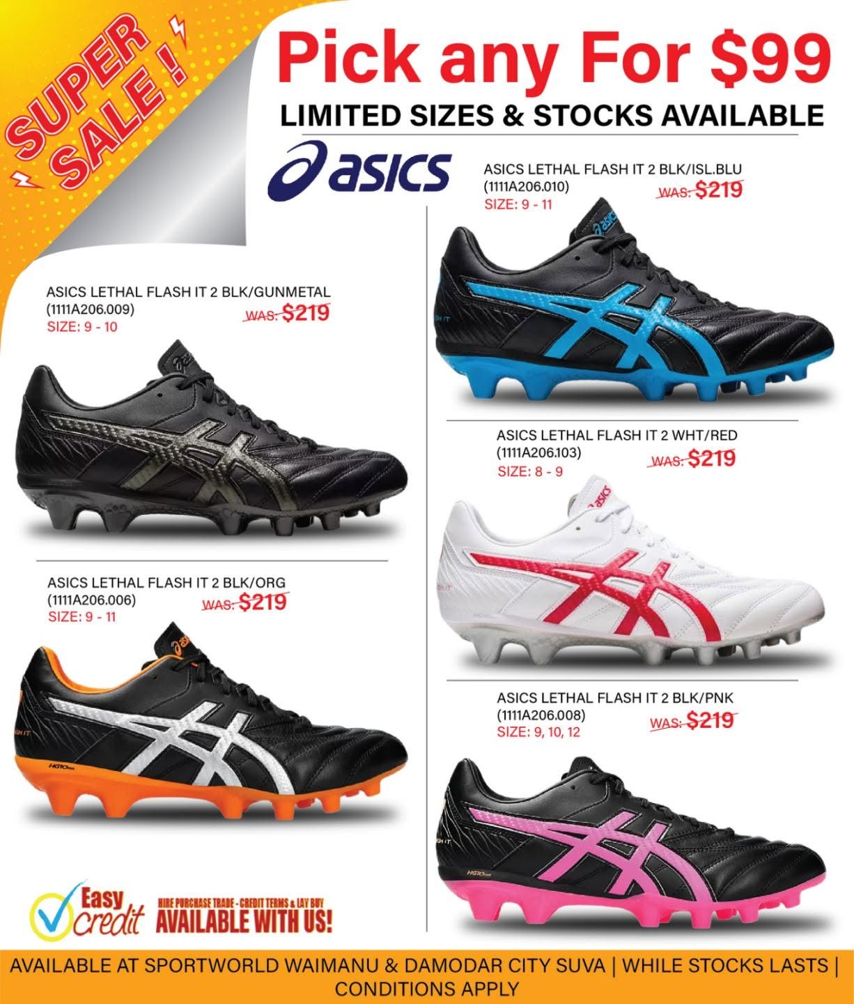 ASICS Lethal Flash IT 2 Boots — Pick Any For $99