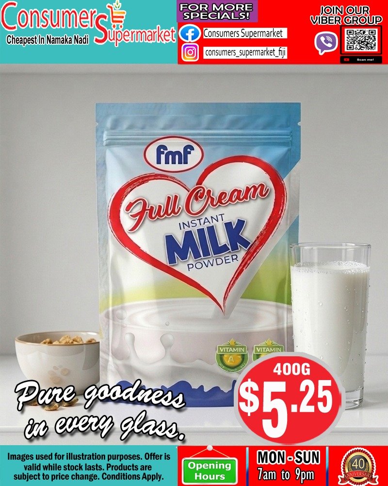 FMF Full Cream Instant Milk Powder 400g
