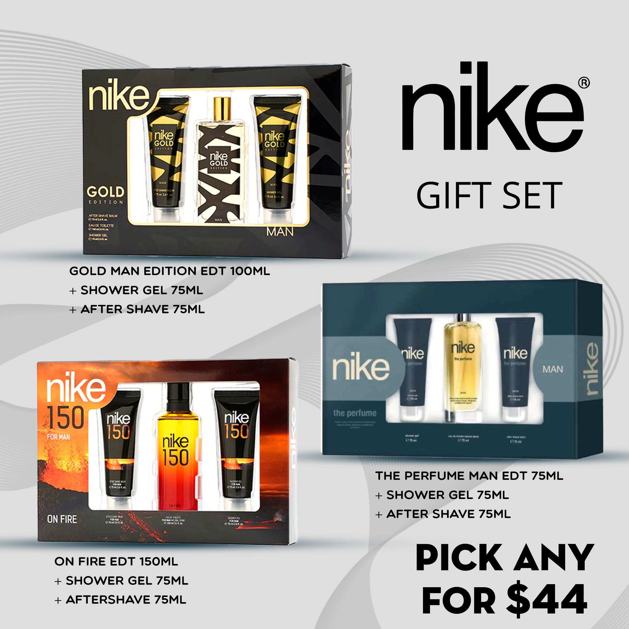 Nike Gift Sets - Gold Edition, On Fire & The Perfume