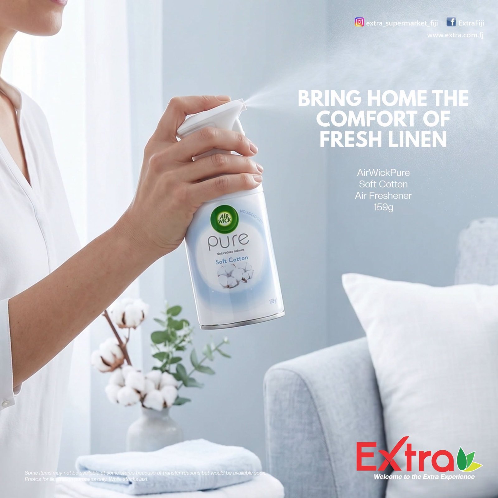 Air Wick Pure Soft Cotton Air Freshener 159g