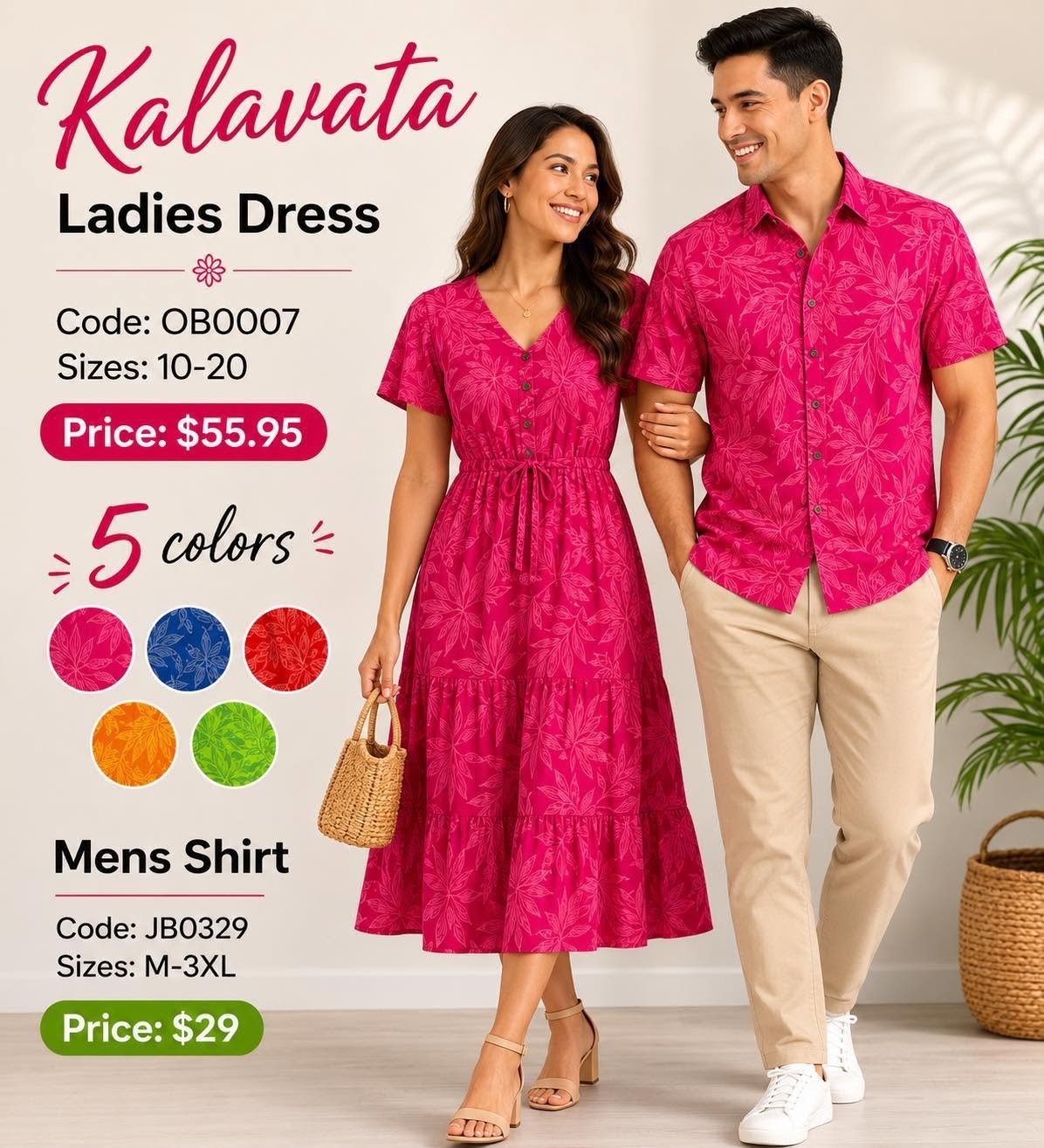 Kalavata Ladies Dress & Mens Shirt Collection