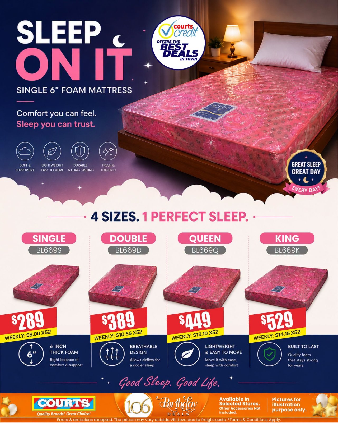 Sleep On It - Single 6" Foam Mattress
