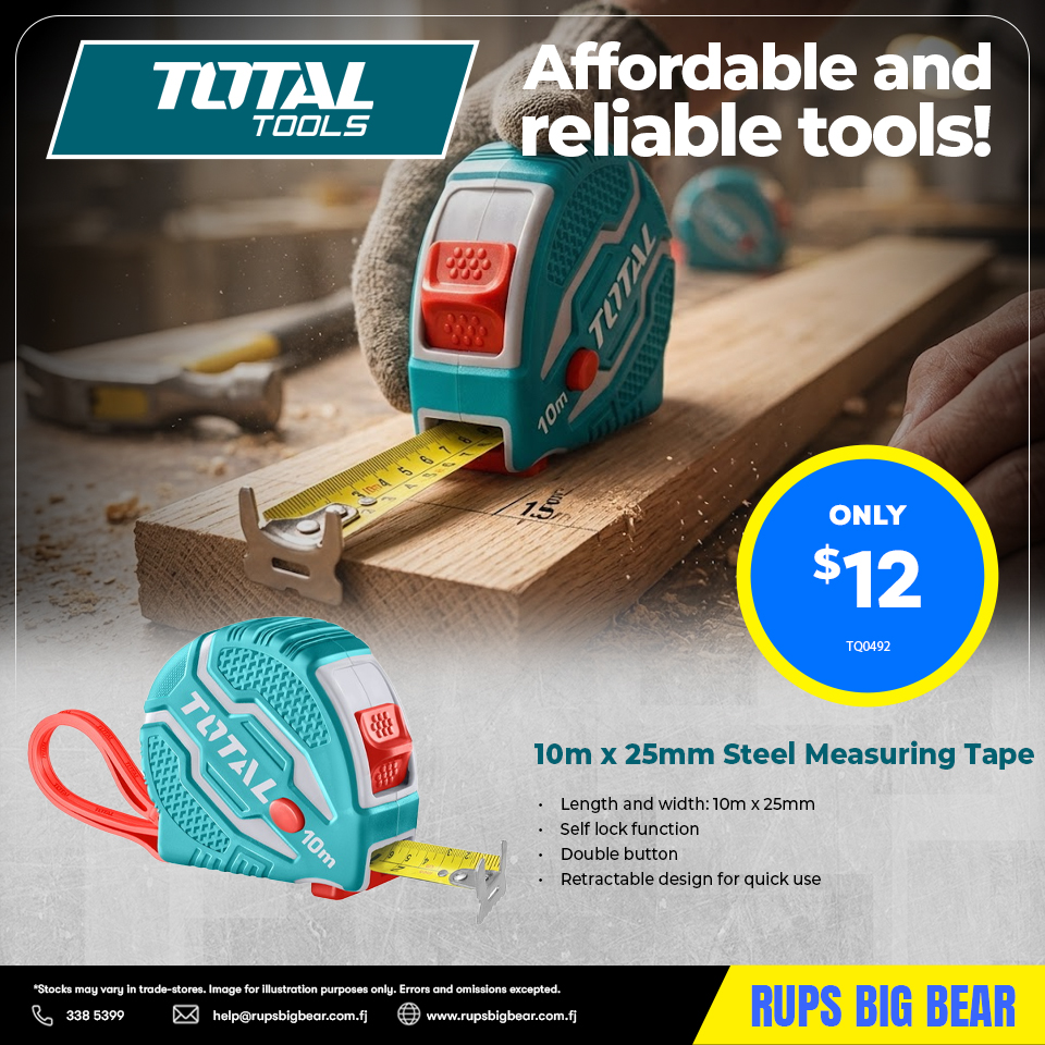 10m x 25mm Steel Measuring Tape