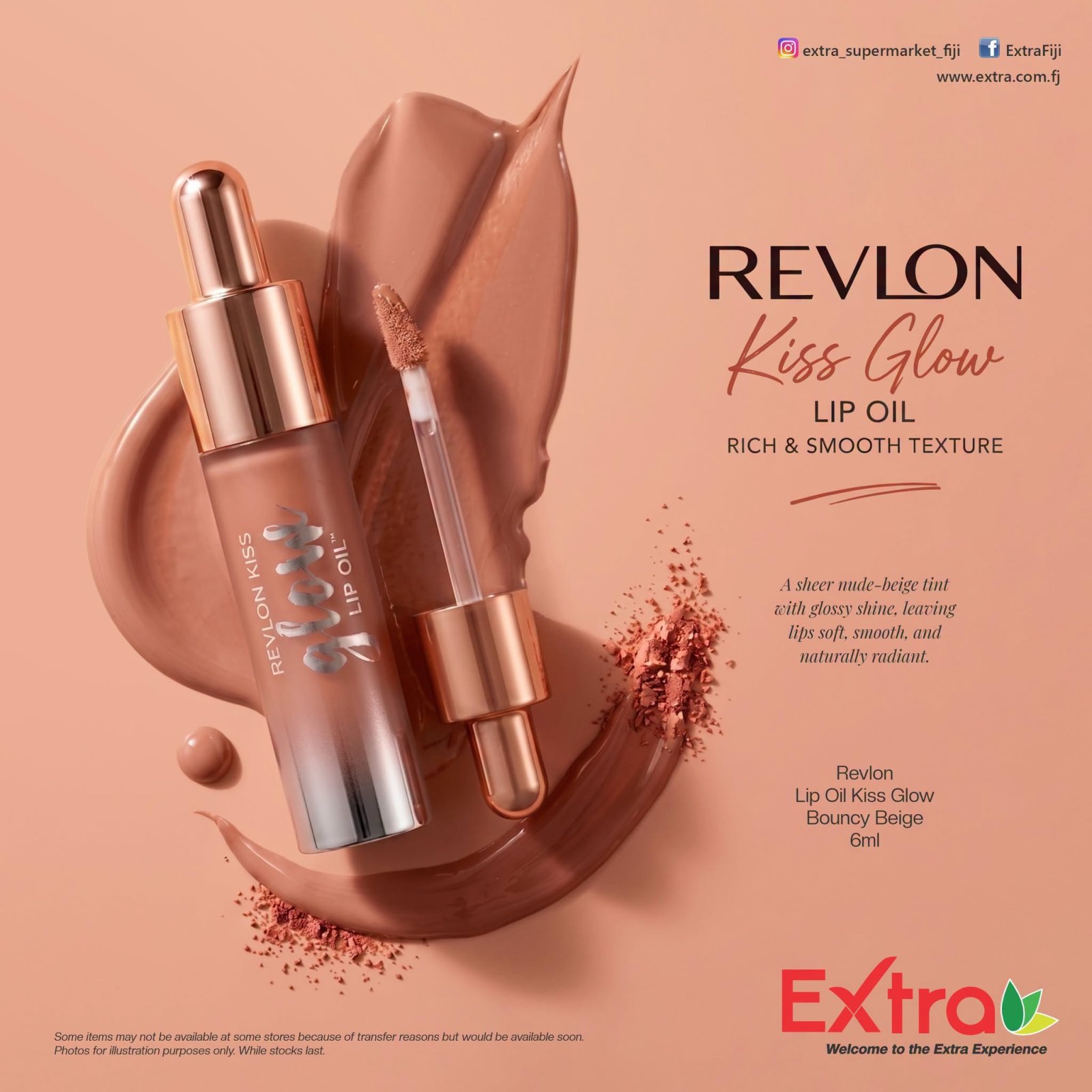 Revlon Kiss Glow Lip Oil - Bouncy Beige
