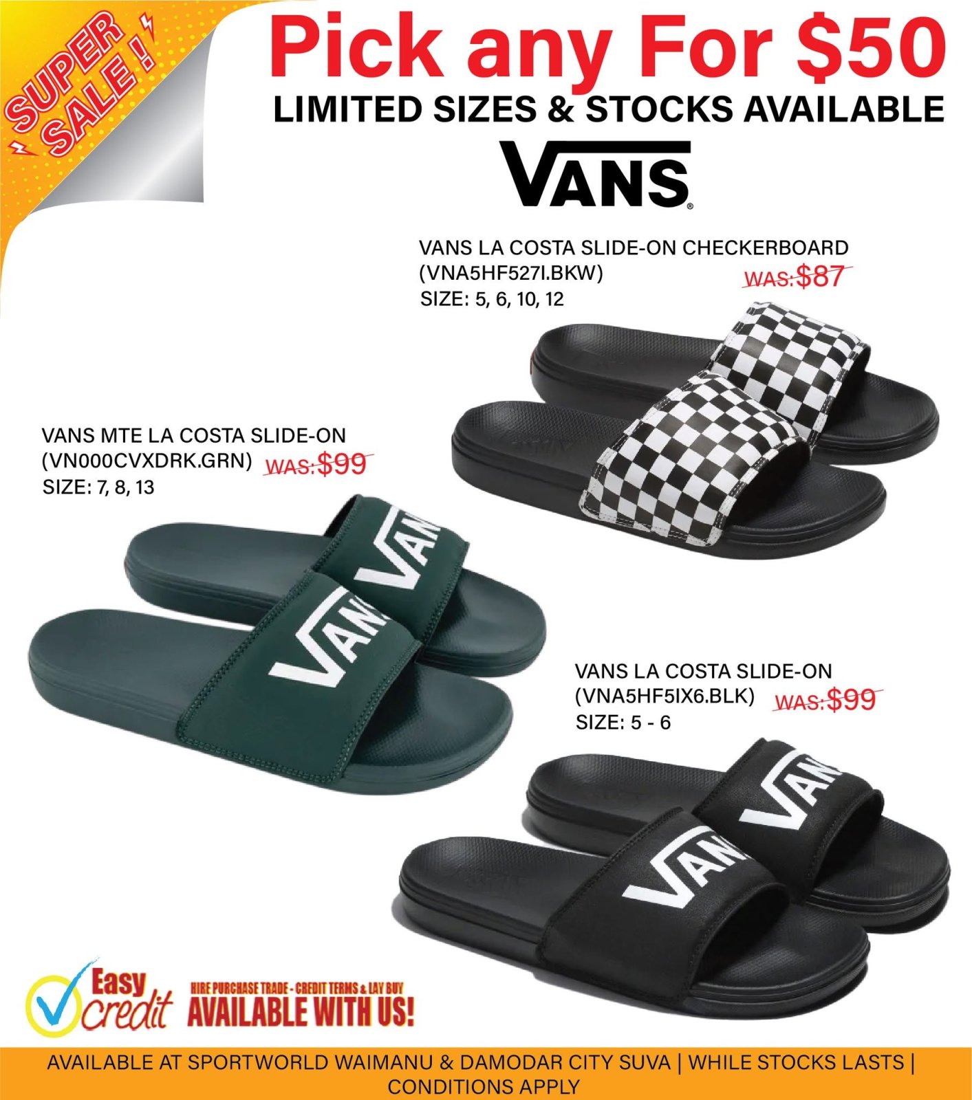 Vans Slides Super Sale – Pick Any For $50