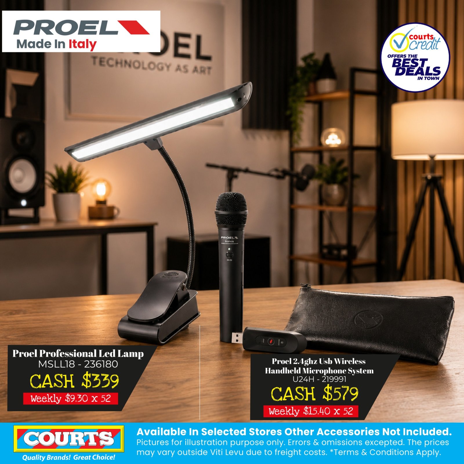 Proel Professional LED Lamp & Wireless Microphone - Page 1