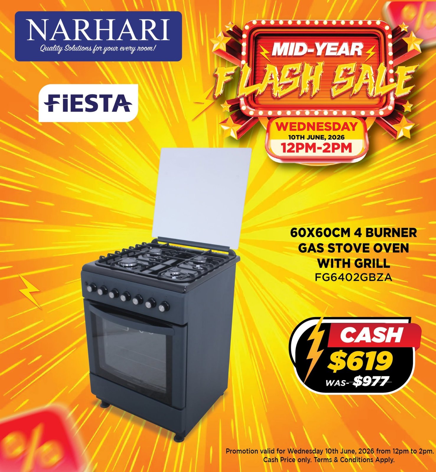 60x60cm 4 Burner Gas Stove Oven with Grill