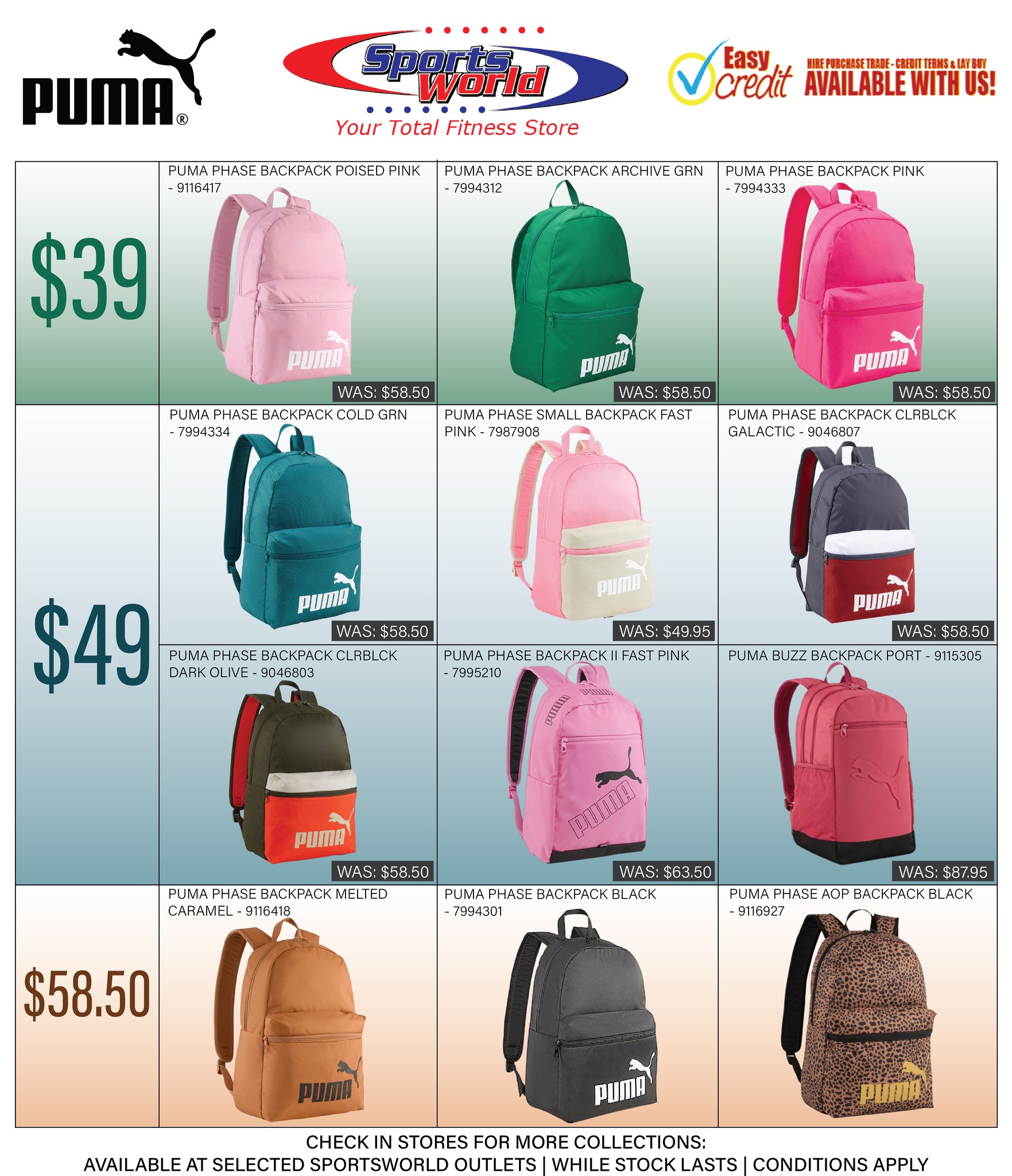 Puma Backpacks Starting from $39