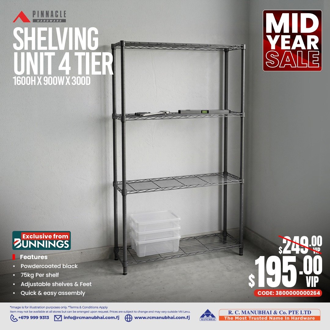 Pinnacle Shelving Unit 4 Tier
