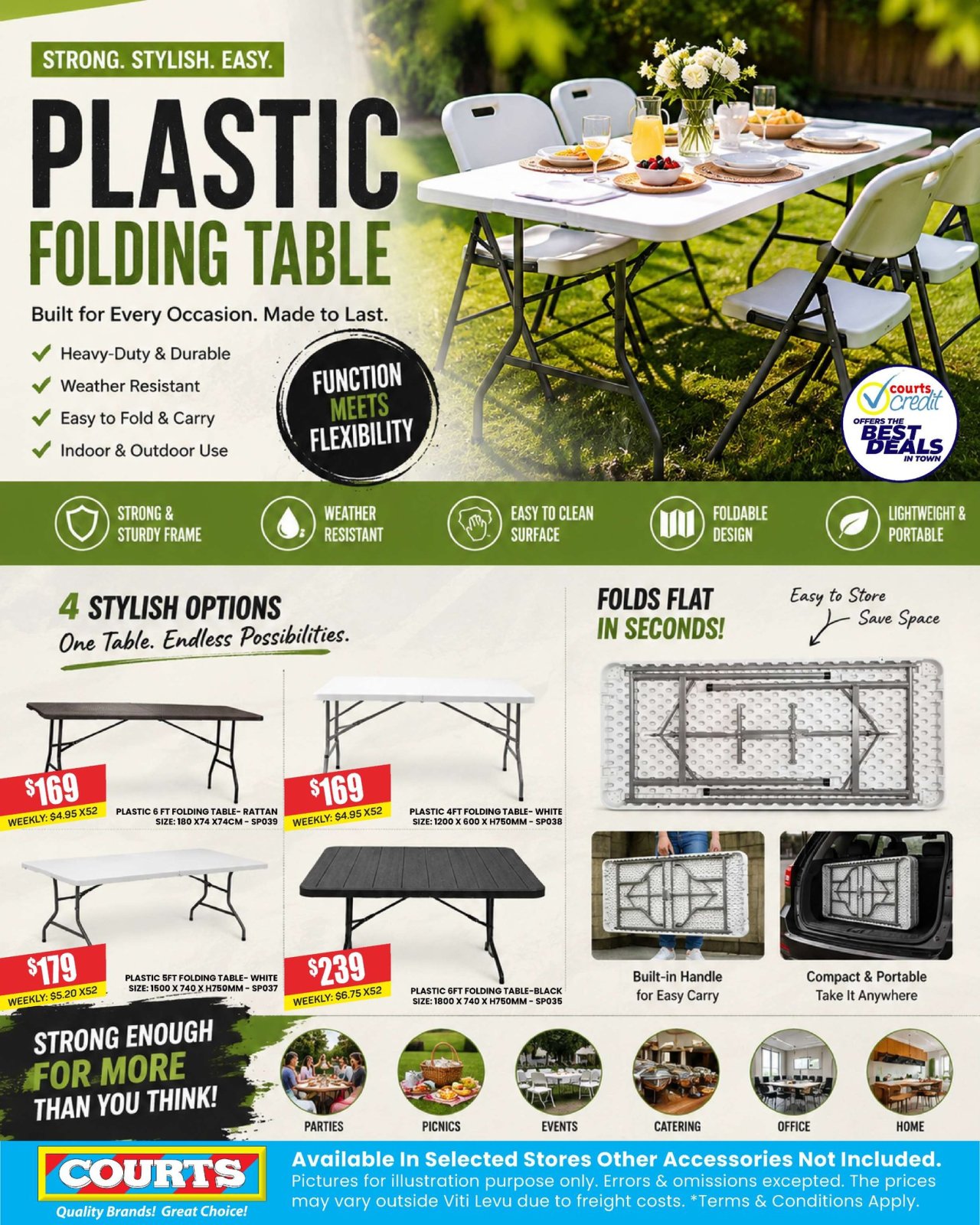 Plastic Folding Table - 4 Stylish Options - Page 1