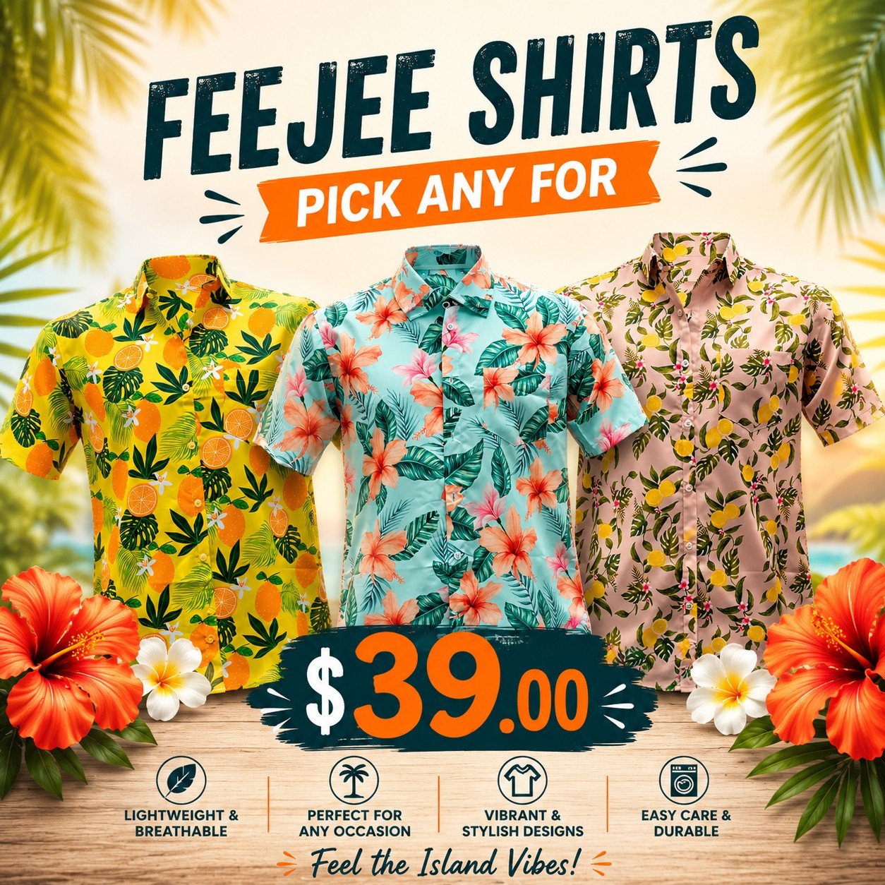 FeeJee Tropical Printed Shirts