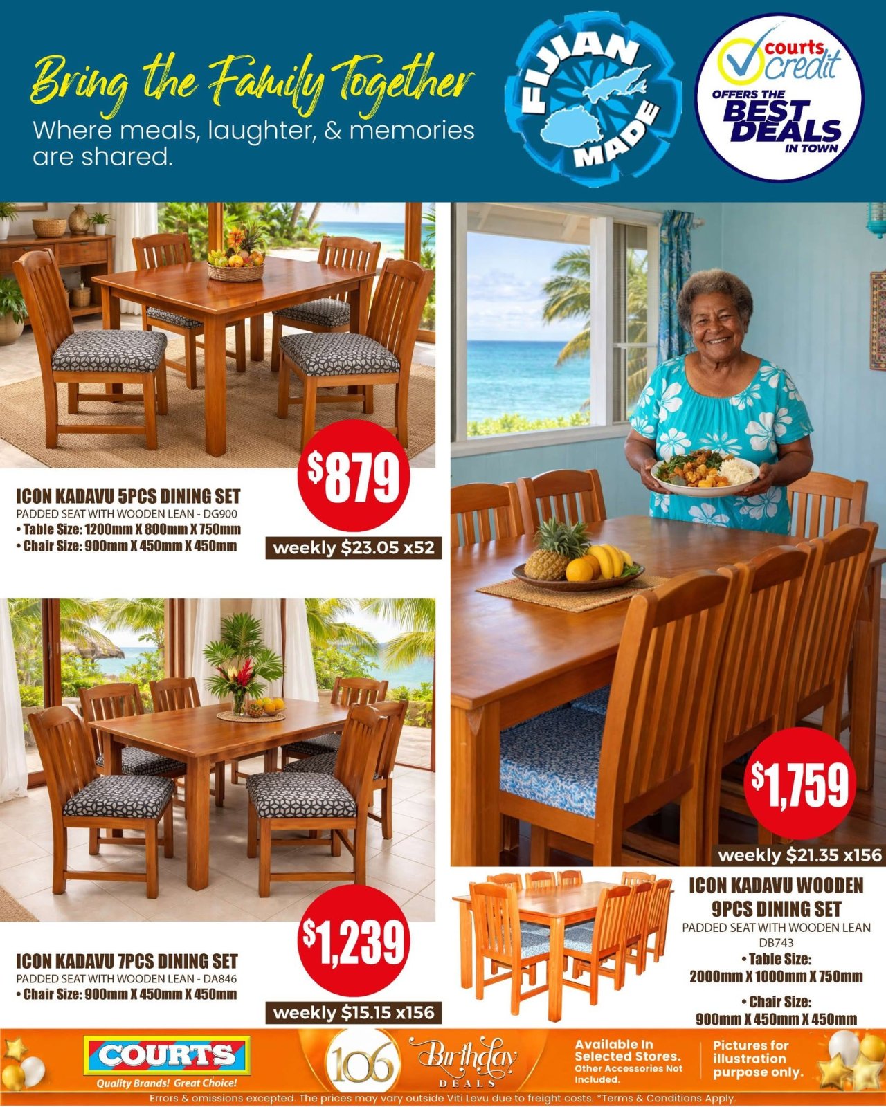 Icon Kadavu Dining Sets - Family Dining Collection