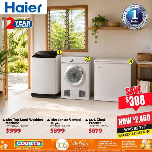 Haier Appliances Sale – Washing Machine, Dryer & Freezer