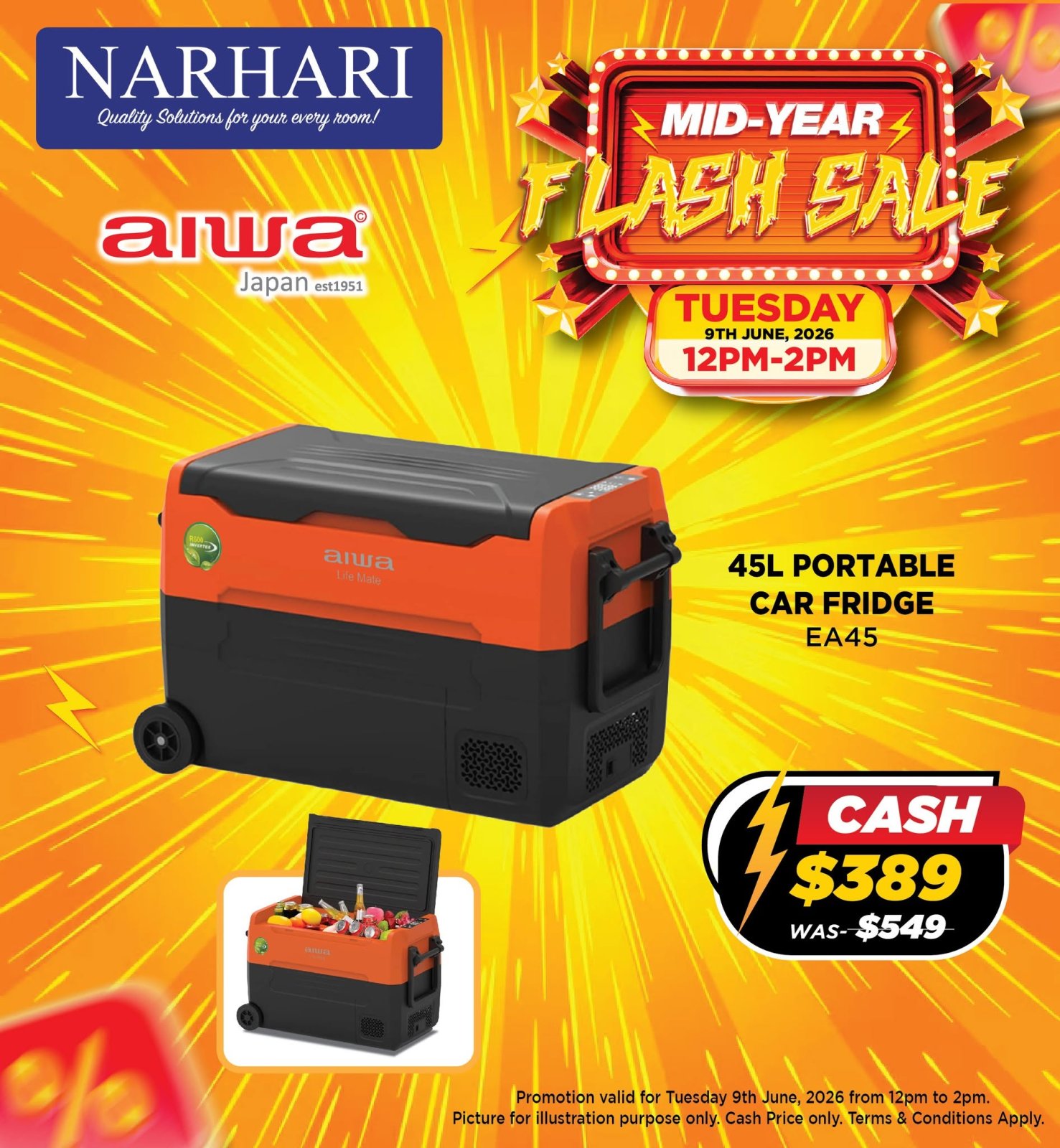 45L Portable Car Fridge EA45