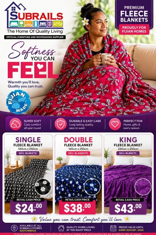 Premium Fleece Blankets – Fijian Made