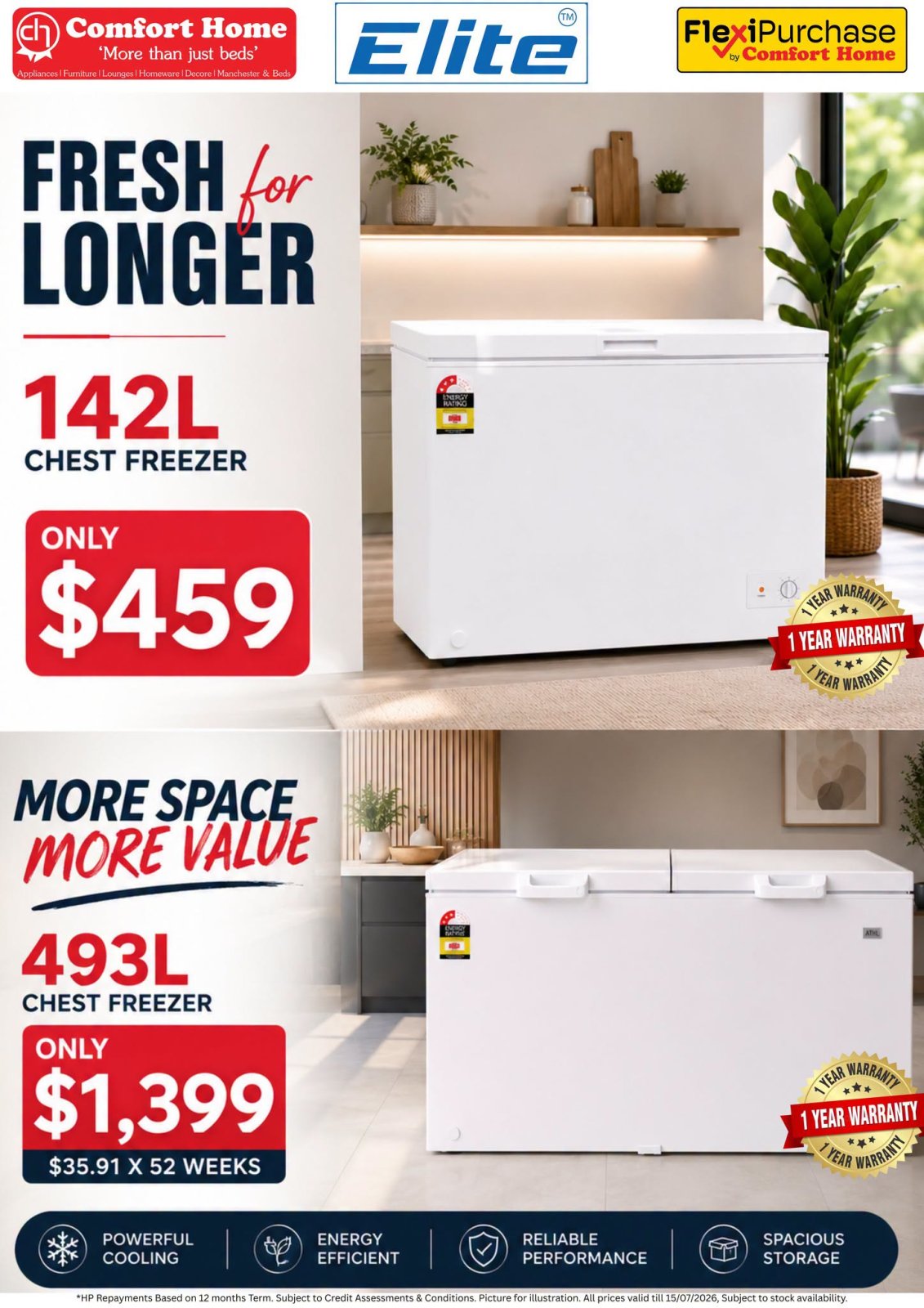 Elite Chest Freezers – 142L & 493L