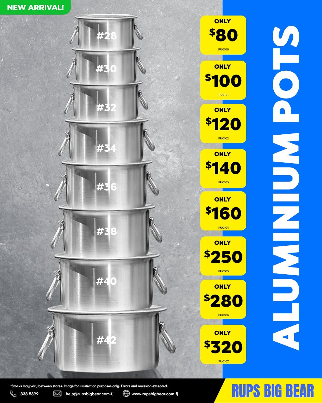 Aluminium Pots – New Arrival