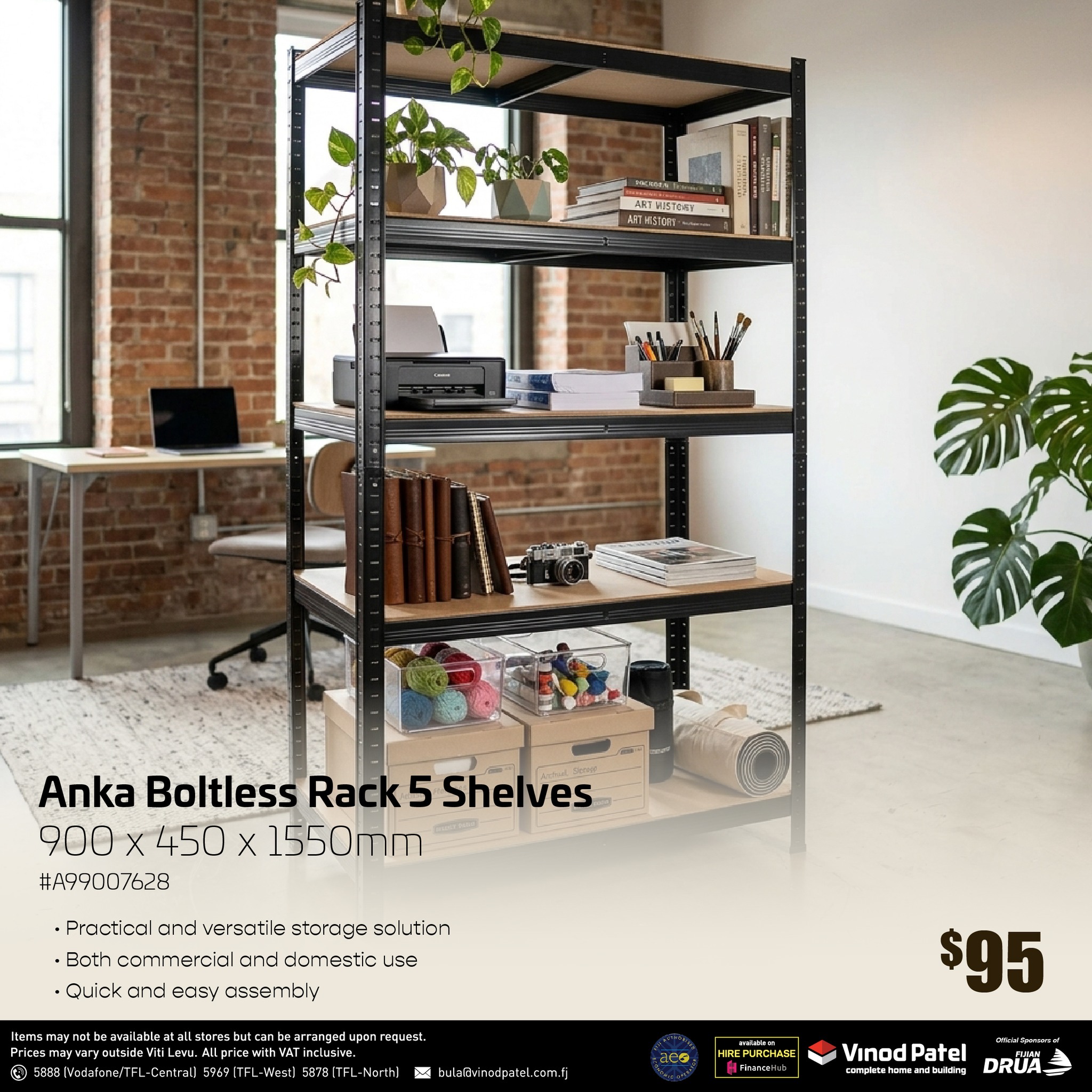 Anka Boltless Rack 5 Shelves