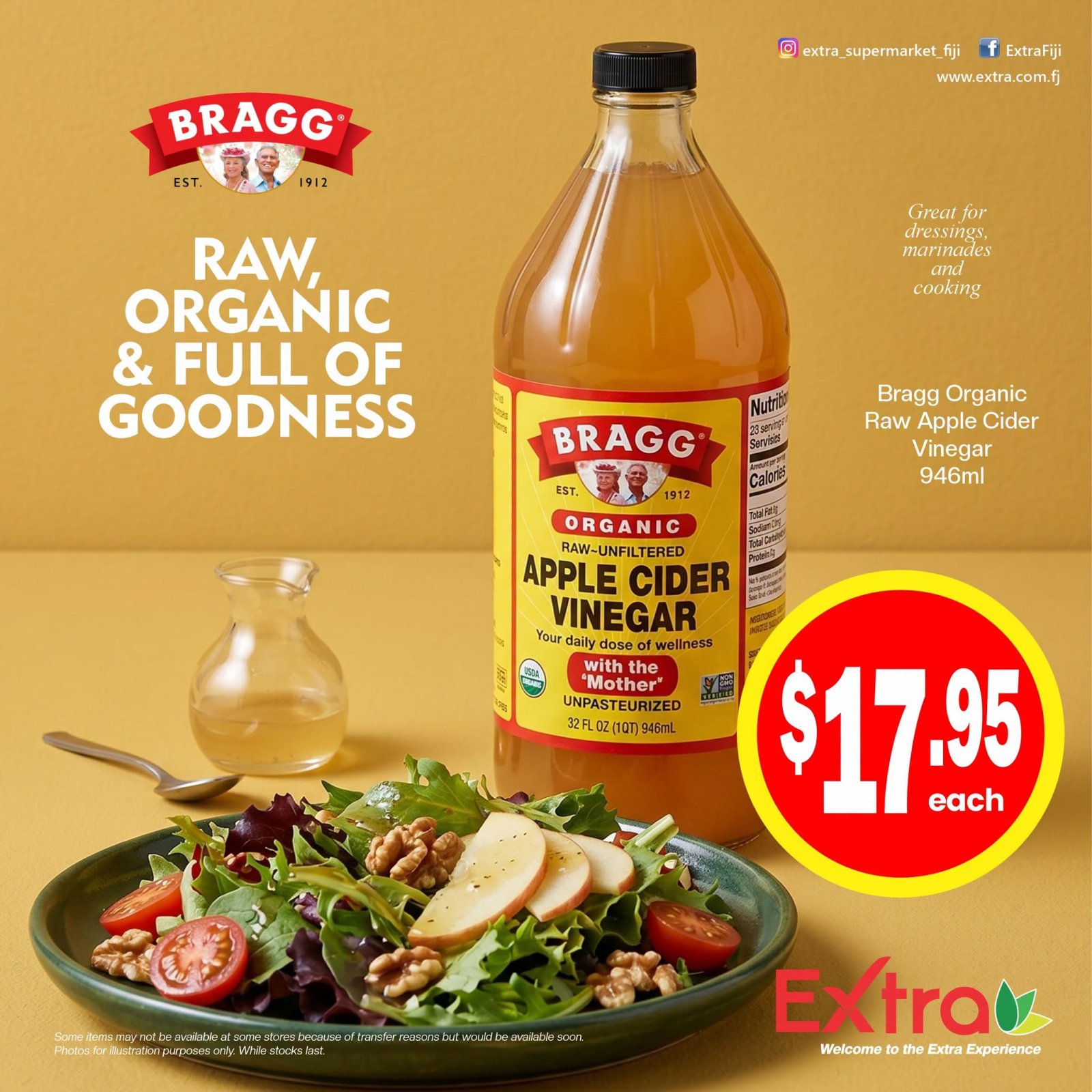 Bragg Organic Raw Apple Cider Vinegar 946ml