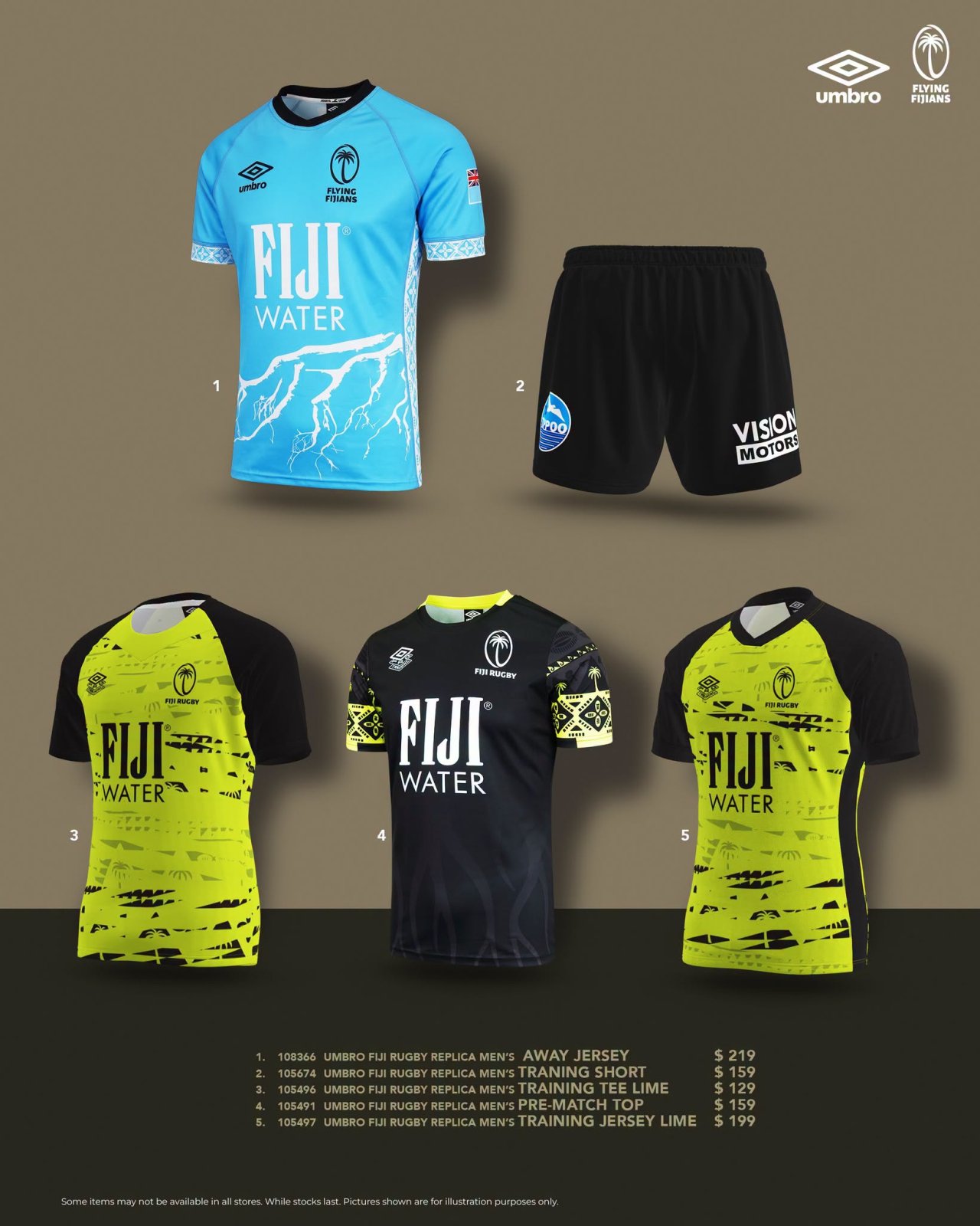 Umbro Fiji Rugby Replica Men's Collection