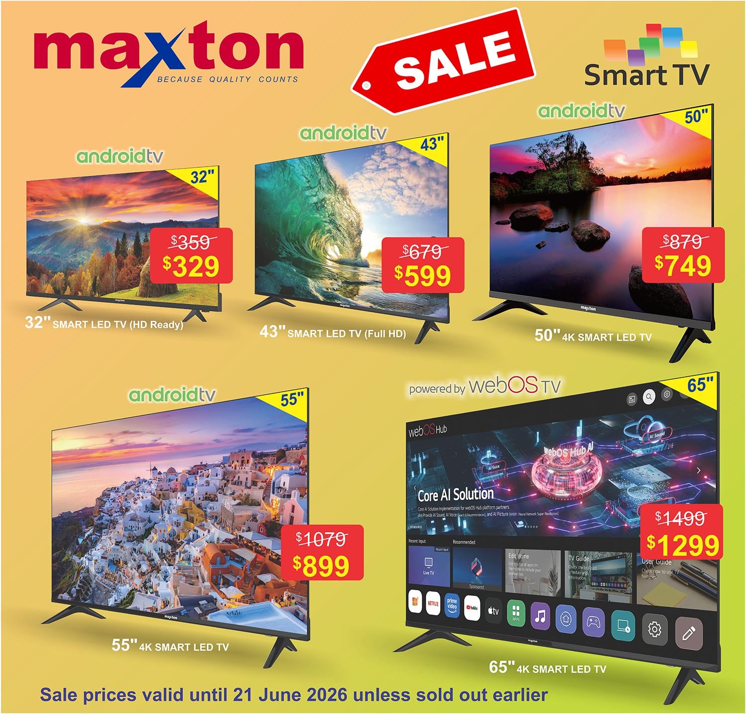Maxton Smart LED TVs Sale - Page 1