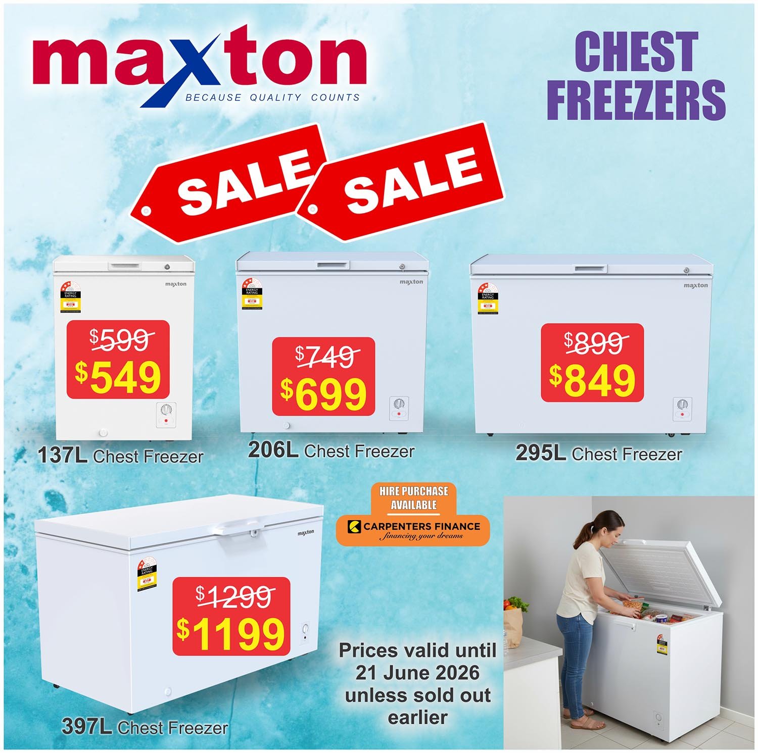 Maxton Chest Freezers Sale - Page 1