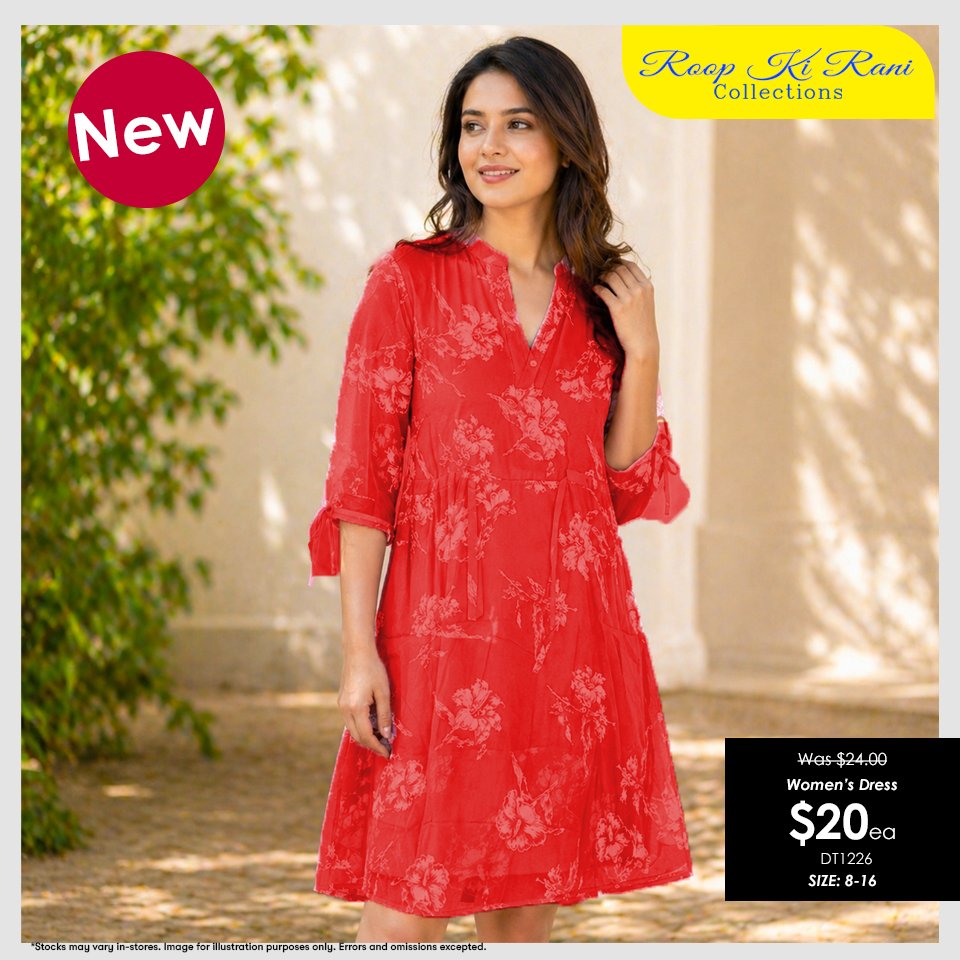 Women's Dress in Red Floral