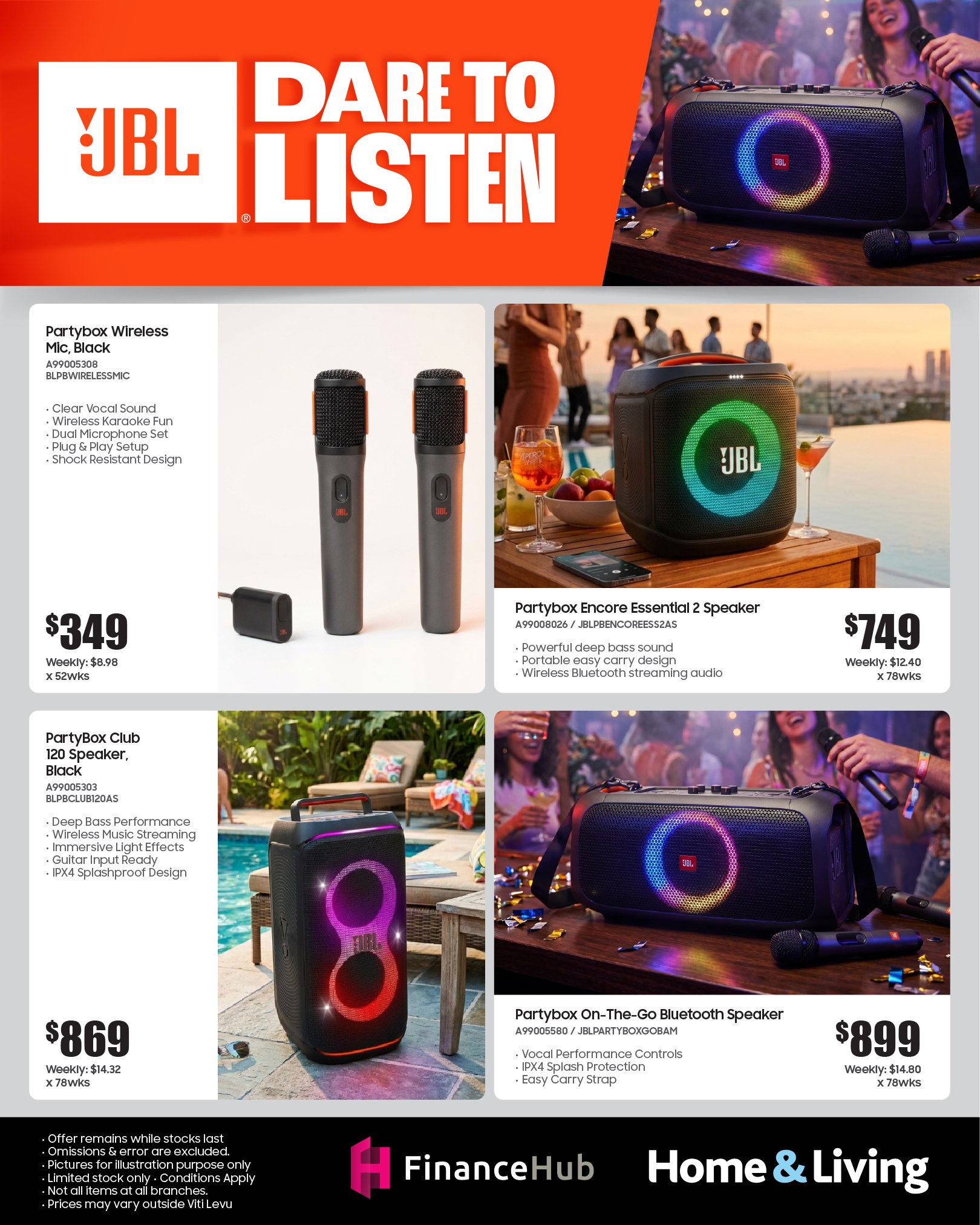 JBL PartyBox Speakers & Wireless Microphone