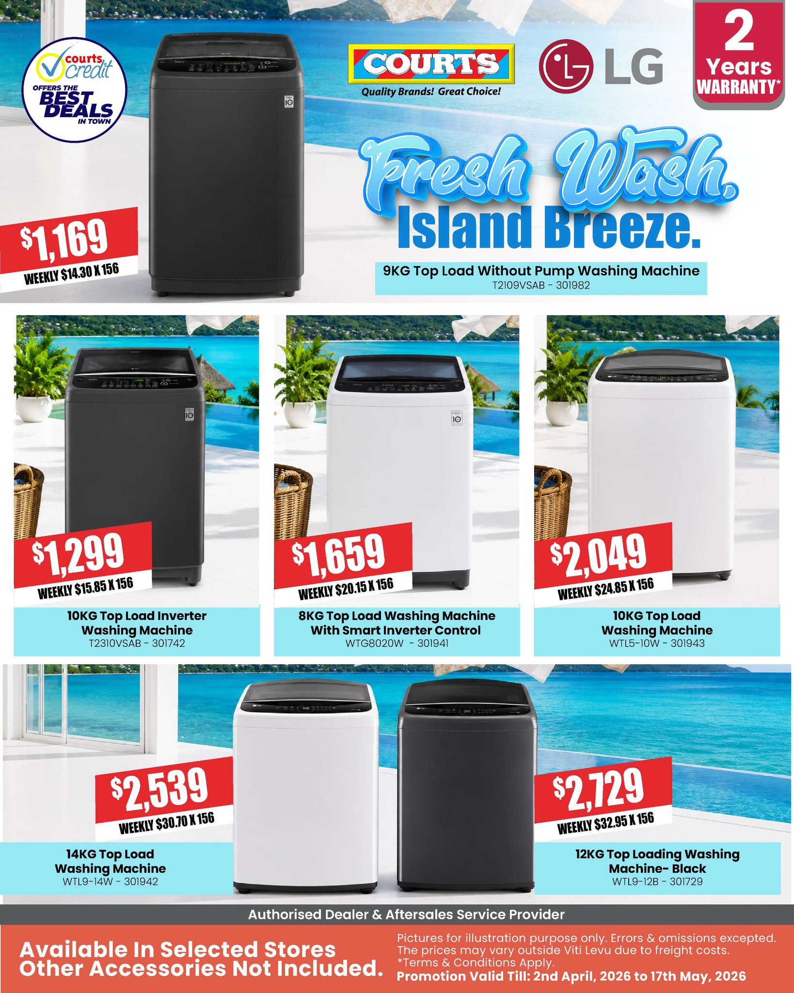 LG Fresh Wash Island Breeze Washing Machines