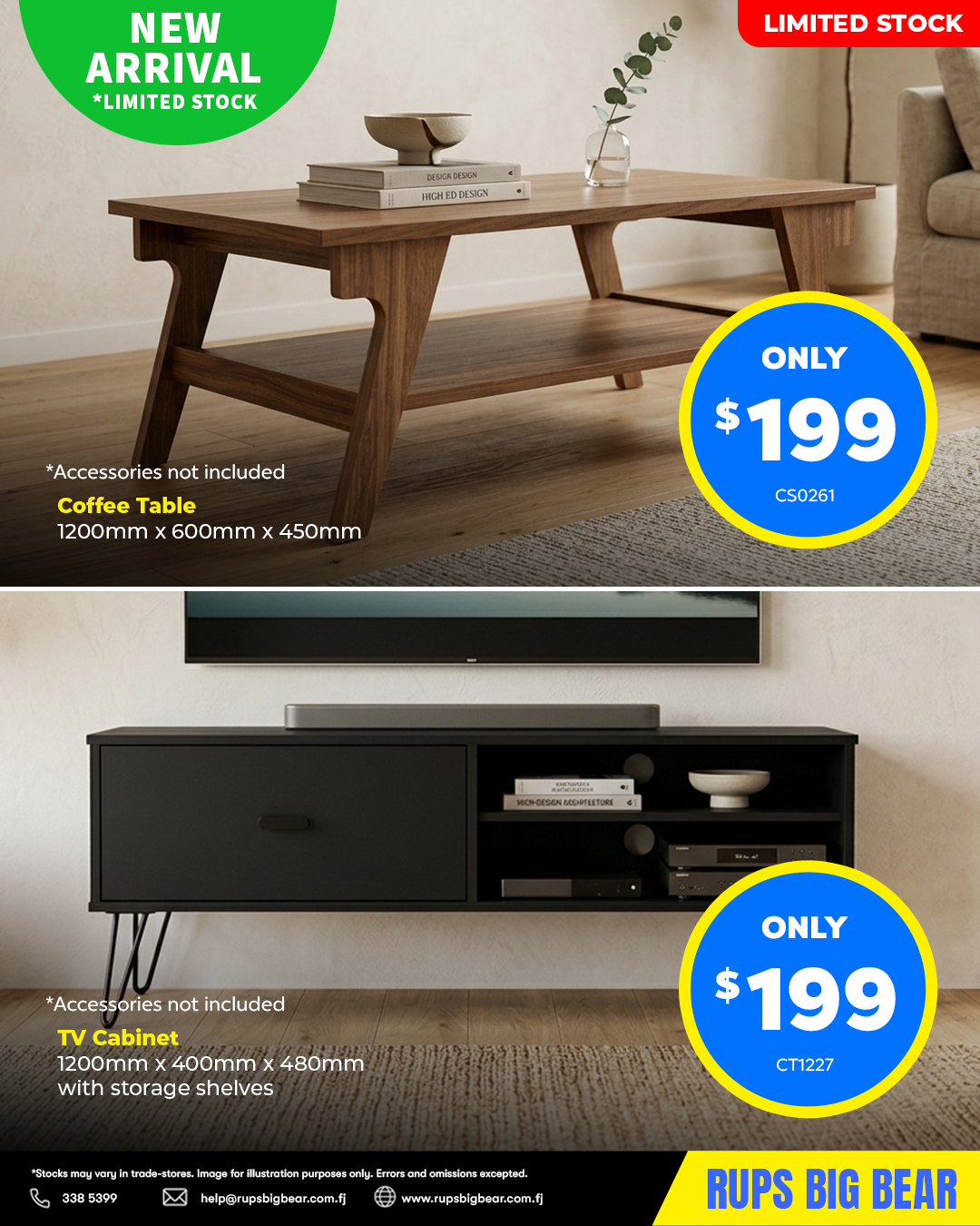 Coffee Table & TV Cabinet Set