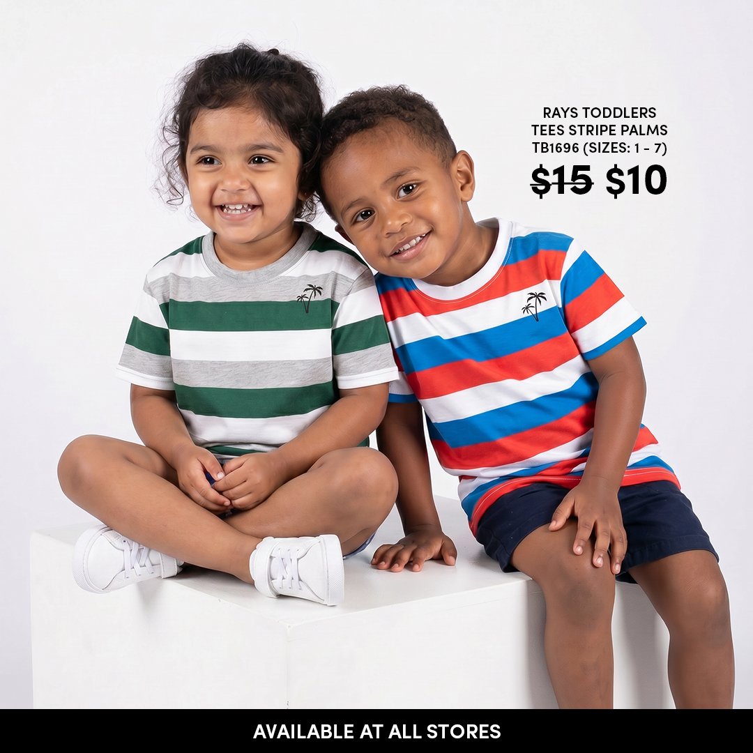 Rays Toddlers Tees Stripe Palms
