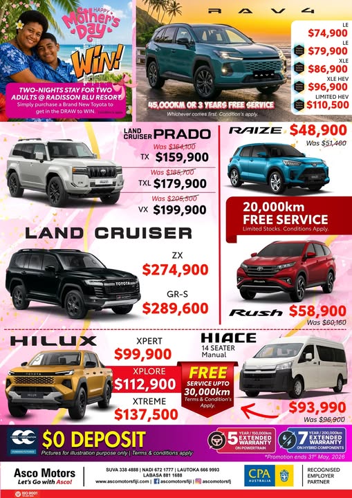 Toyota Vehicle Deals – Land Cruiser, Prado, Raize, Hilux & More